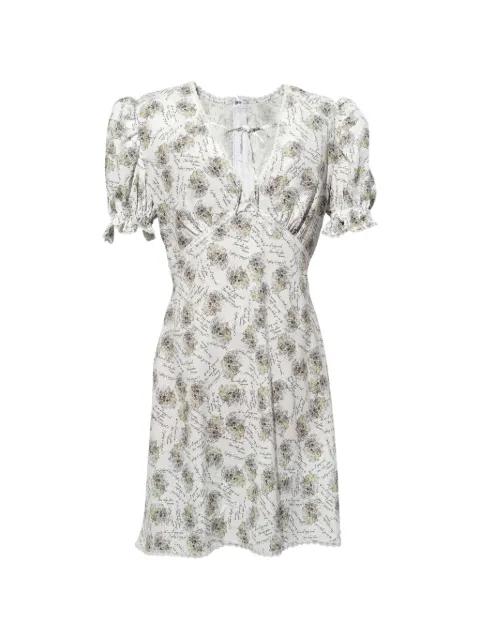 puffed-sleeve patterned dress by PUSHBUTTON