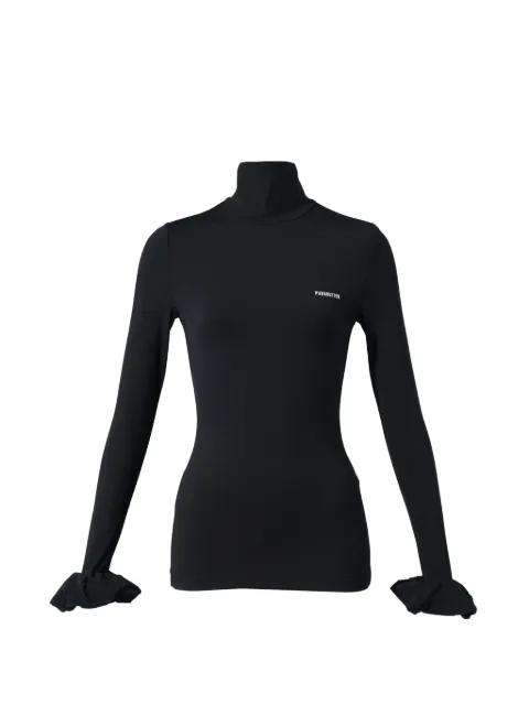 scrunchie-sleeve jersey top by PUSHBUTTON