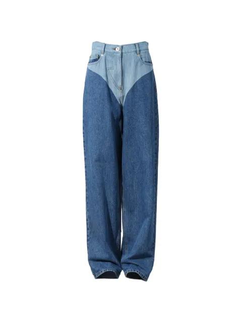 two-tone wide-leg jeans by PUSHBUTTON