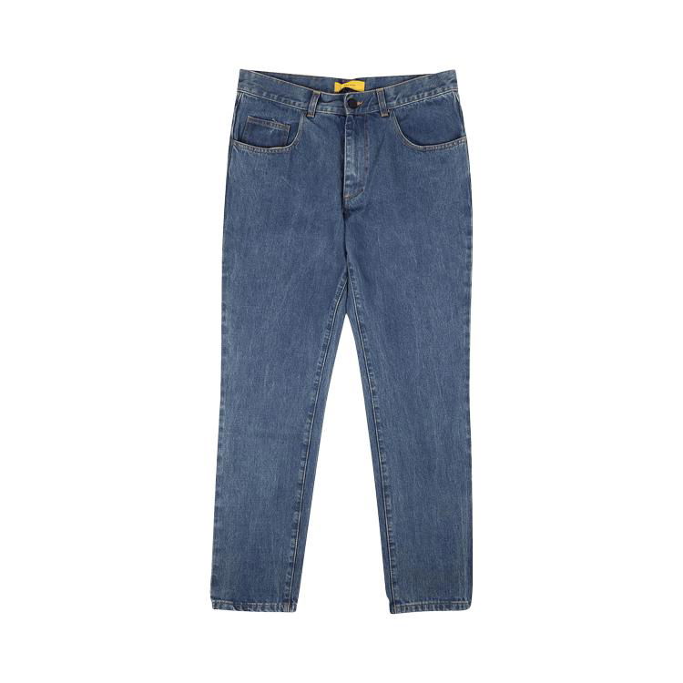 Pyer Moss Leather Pocket Jeans 'Blue' by PYER MOSS