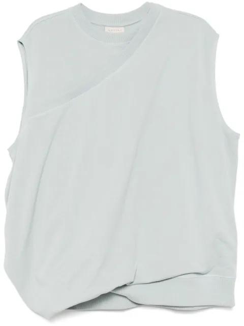 draped sleeveless sweatshirt by QASIMI