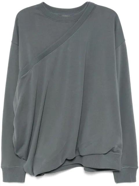 draped sweatshirt by QASIMI