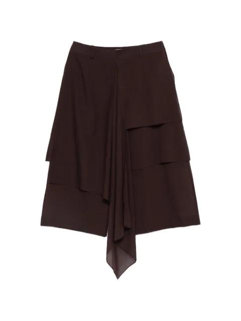tiered draped skirt by QASIMI
