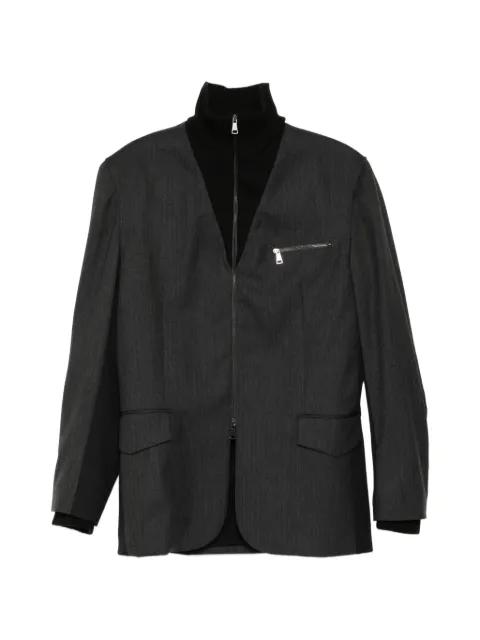zip pocket wool jacket by QASIMI