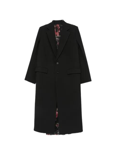 floral-print tulle-panel coat by QUETSCHE