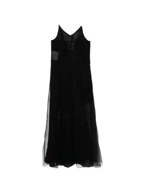 lace-panel sheer-overlay dress by QUETSCHE
