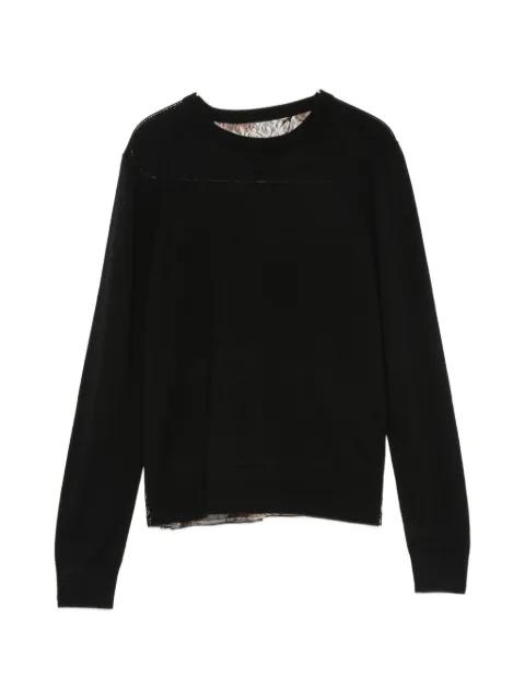 lace-panel sweater by QUETSCHE