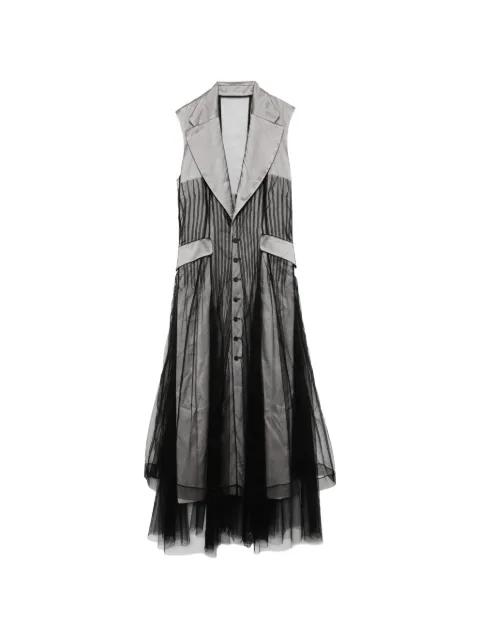tulle-overlay tailored dress by QUETSCHE