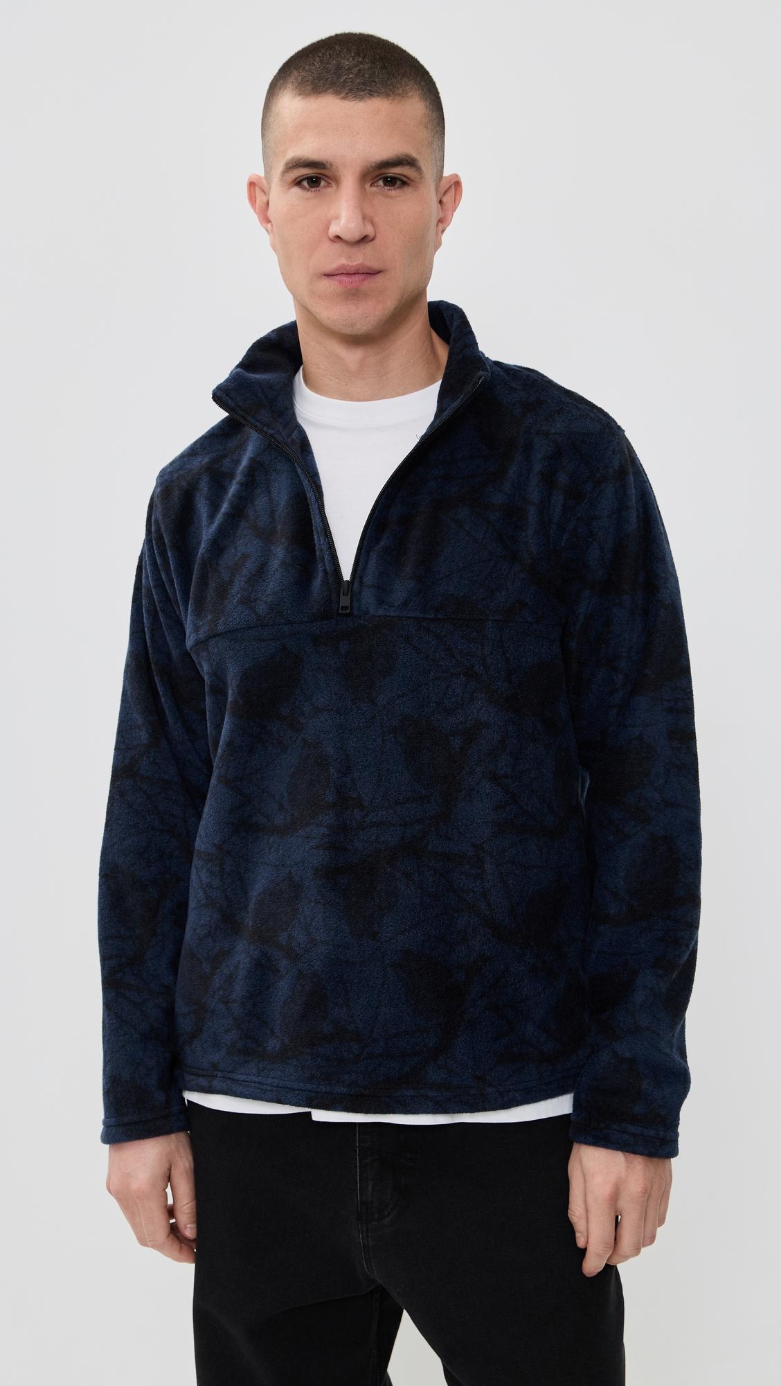 Owl Tree Polar Fleece Quarter Zip-Up by QUIET GOLF Owl Tree Polar Fleece Quarter Zip-Up by QUIET GOLF