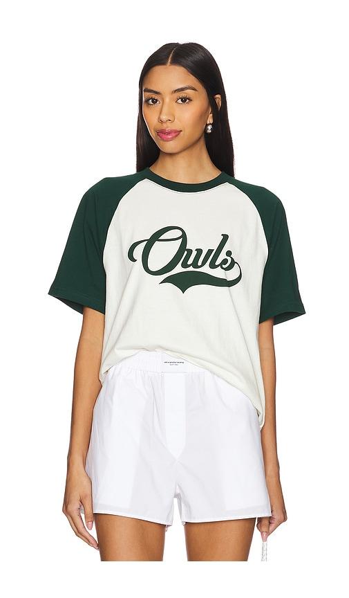 Quiet Golf Owls Baseball Shirt in Green by QUIET GOLF