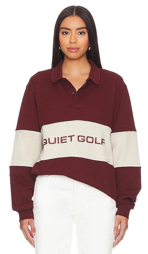 Quiet Golf Qg Sport Long Sleeve Polo in Burgundy by QUIET GOLF