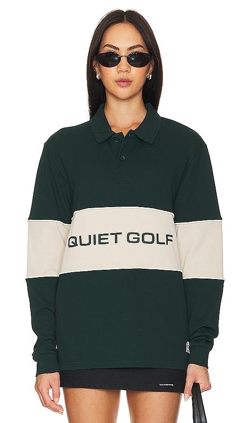 Quiet Golf Qg Sport Long Sleeve Polo in Green by QUIET GOLF