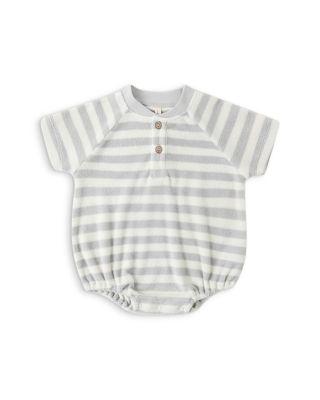 Boys' Terry Henley Striped Romper - Baby by QUINCY MAE