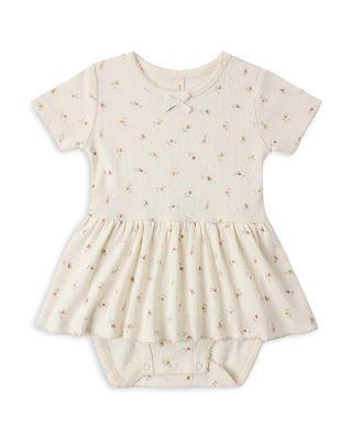 Girls' Pointelle Floral Print Skirted Bodysuit - Baby by QUINCY MAE