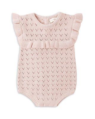 Girls' Pointelle Ruffled Romper - Baby by QUINCY MAE