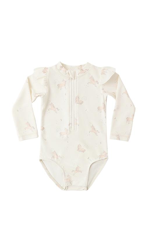 QUINCY MAE Byron Rashguard One Piece in Ivory by QUINCY MAE