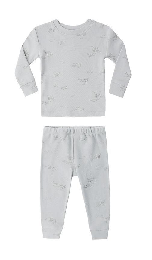 QUINCY MAE Jersey Pajama Set in Blue by QUINCY MAE