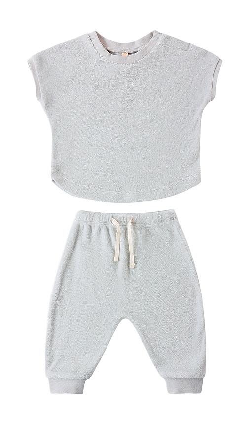 QUINCY MAE Terry Tee & Pant Set in Blue by QUINCY MAE