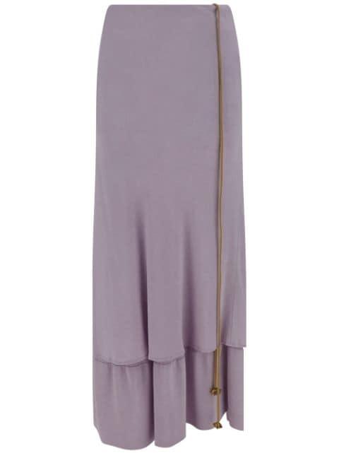 crepe layered midi skirt by QUIRA