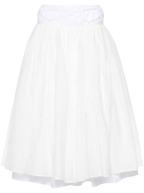 layered cotton midi skirt by QUIRA