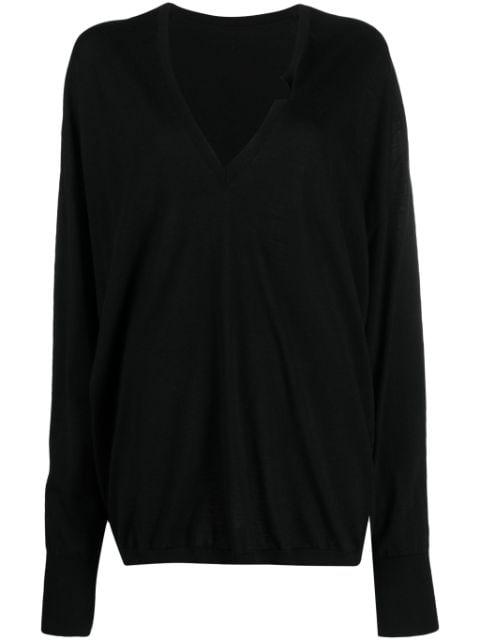 virgin-wool V-neck jumper by QUIRA