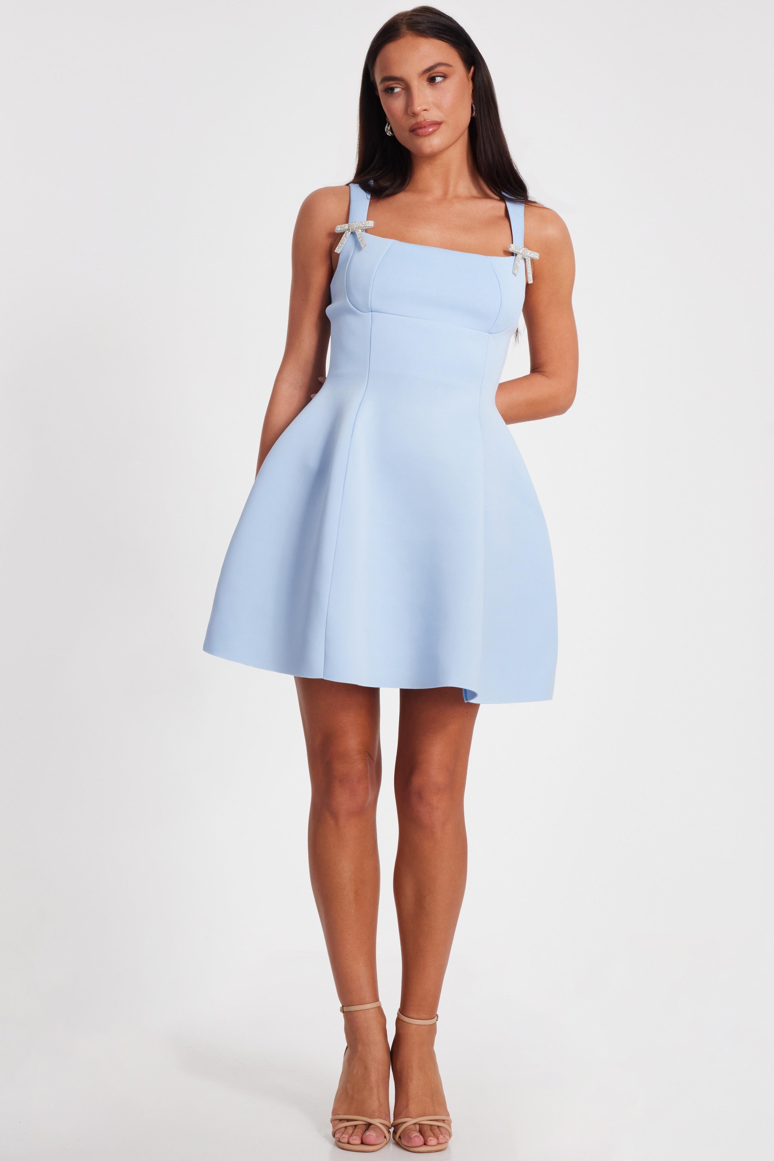 Light Blue A-Line Mini Dress by QUIZ