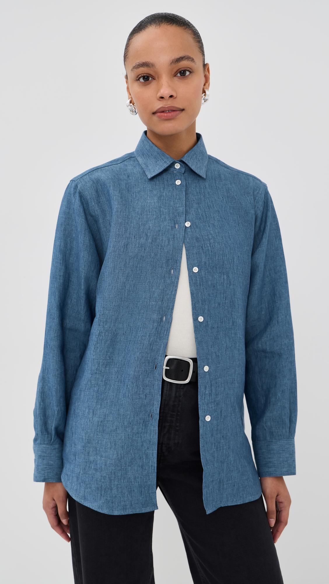 Classic Chambray Linen Shirt by RÓHE