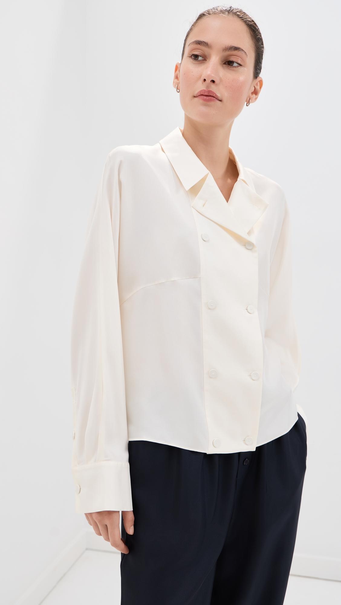 Double Breasted Silk Top by RÓHE