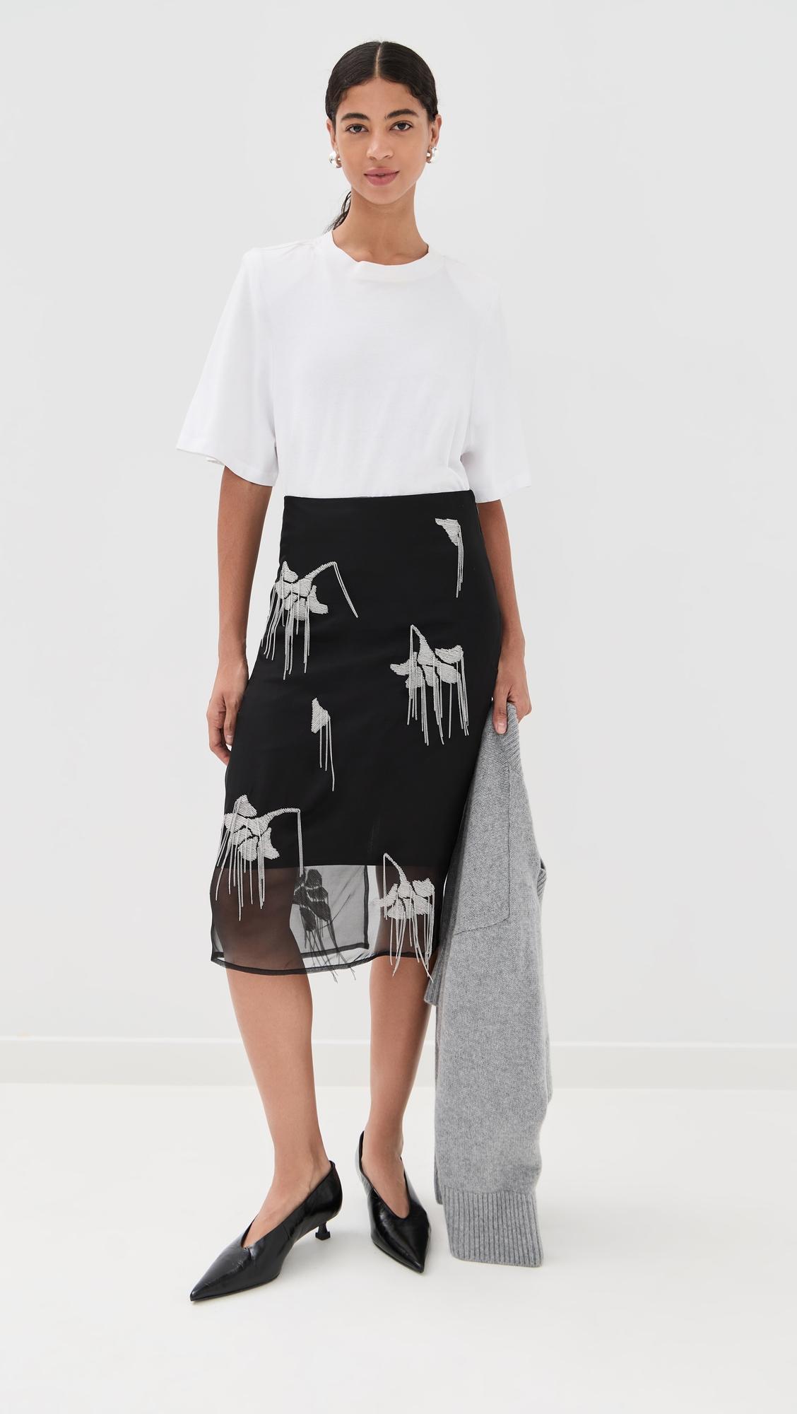 Embellished Tulip Silk Skirt by RÓHE
