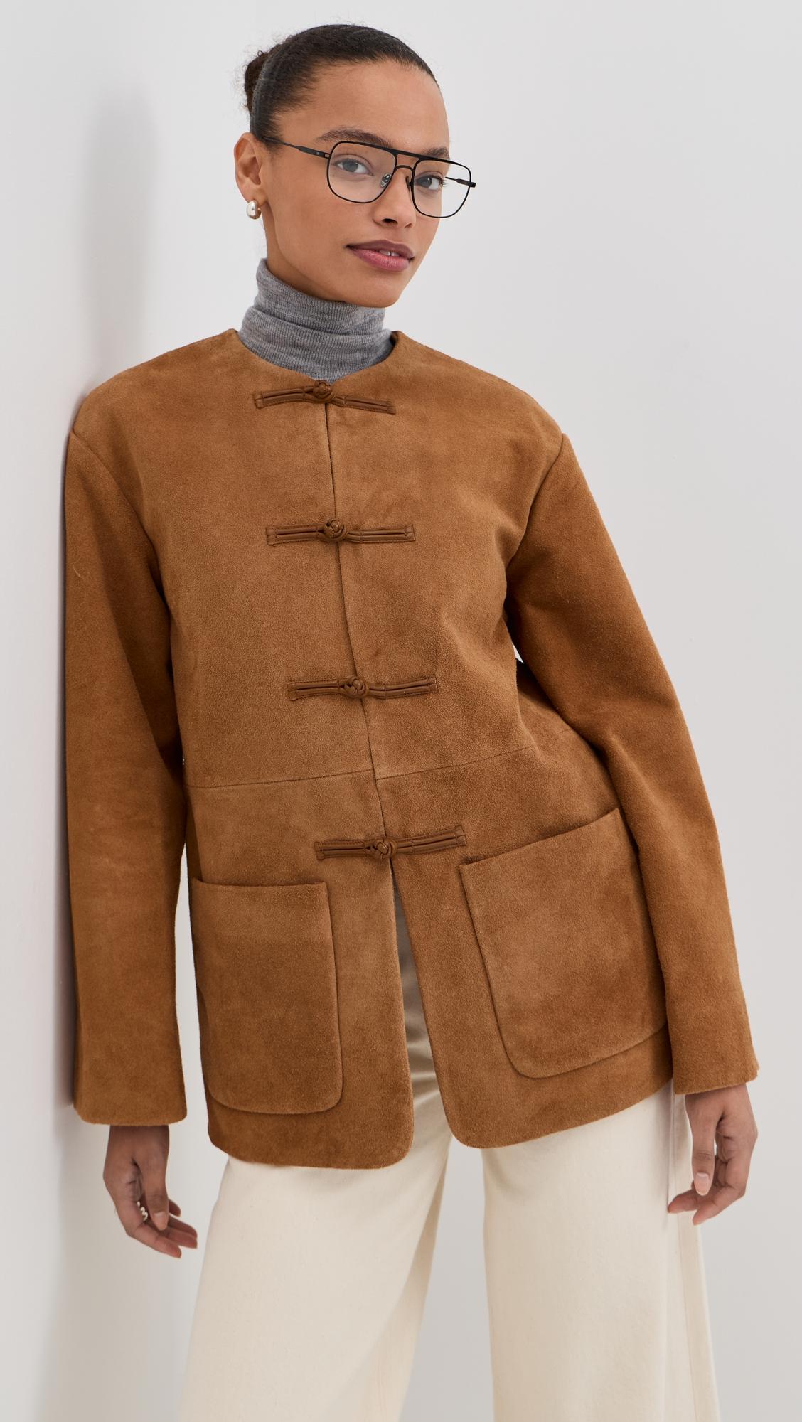 Mandarin Textured Suede Jacket by RÓHE