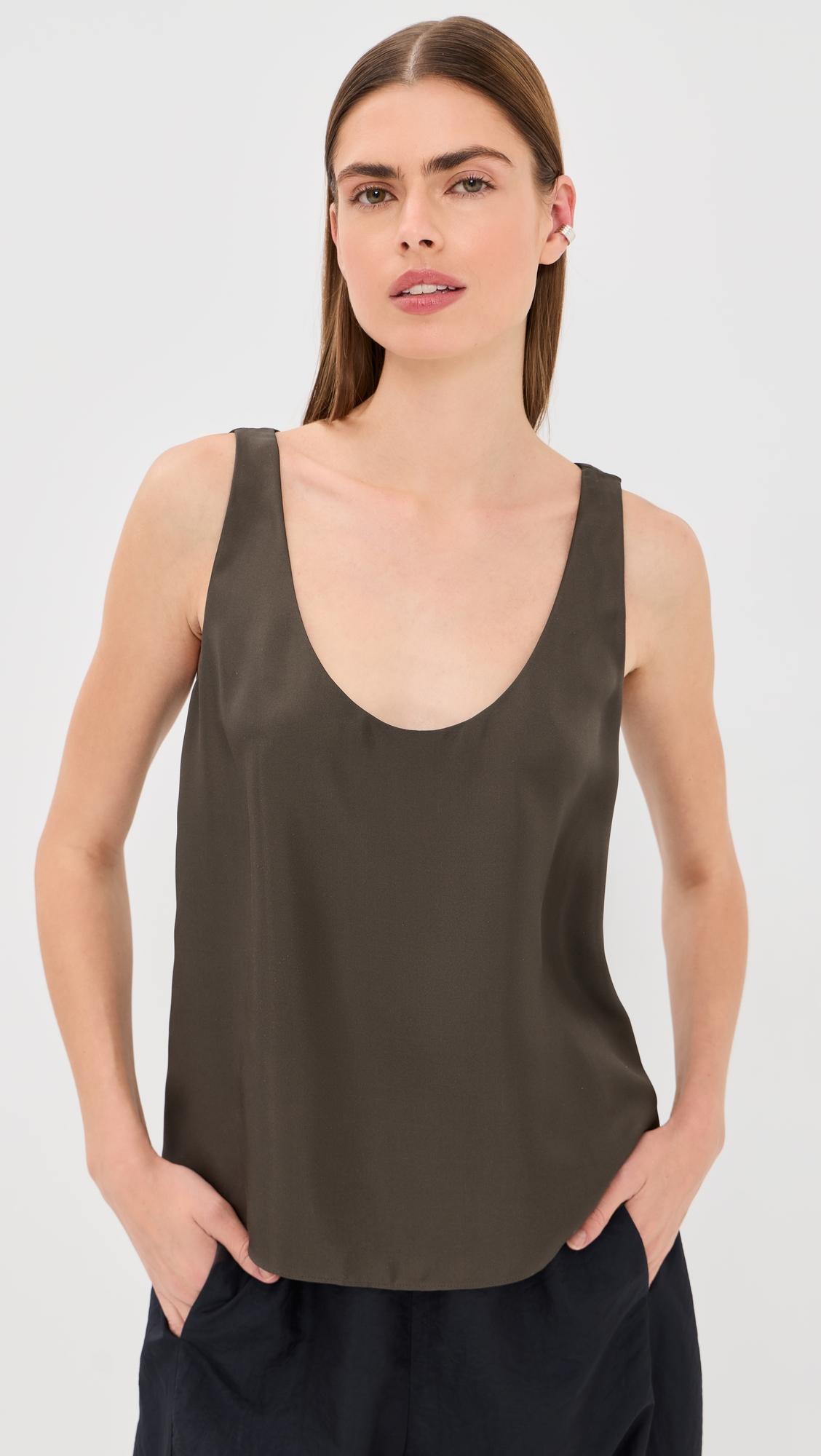Silk Scoop Neck Top by RÓHE