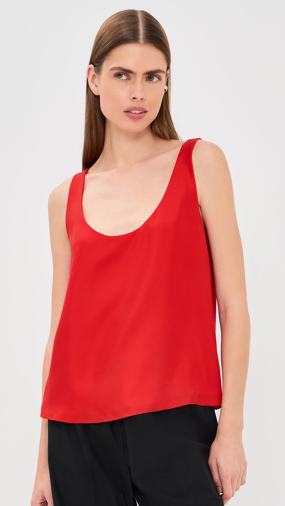 Silk Scoop Neck Top by RÓHE