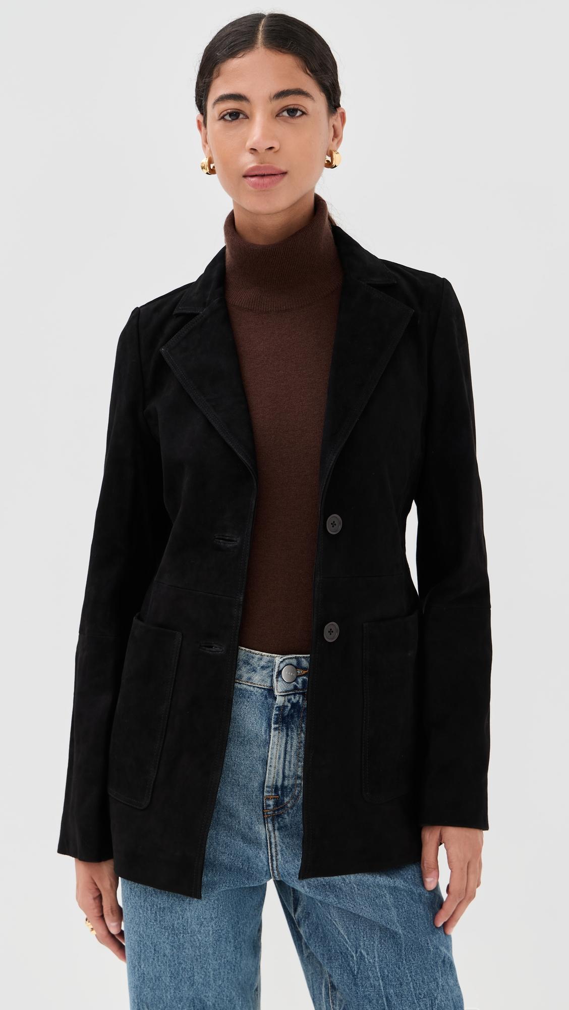 Suede Cinched Blazer by RÓHE