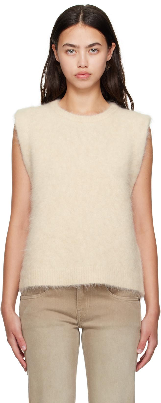 Beige Deep Armhole Vest by R13