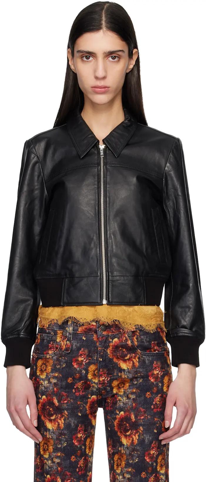 Black Berlin Leather Jacket by R13