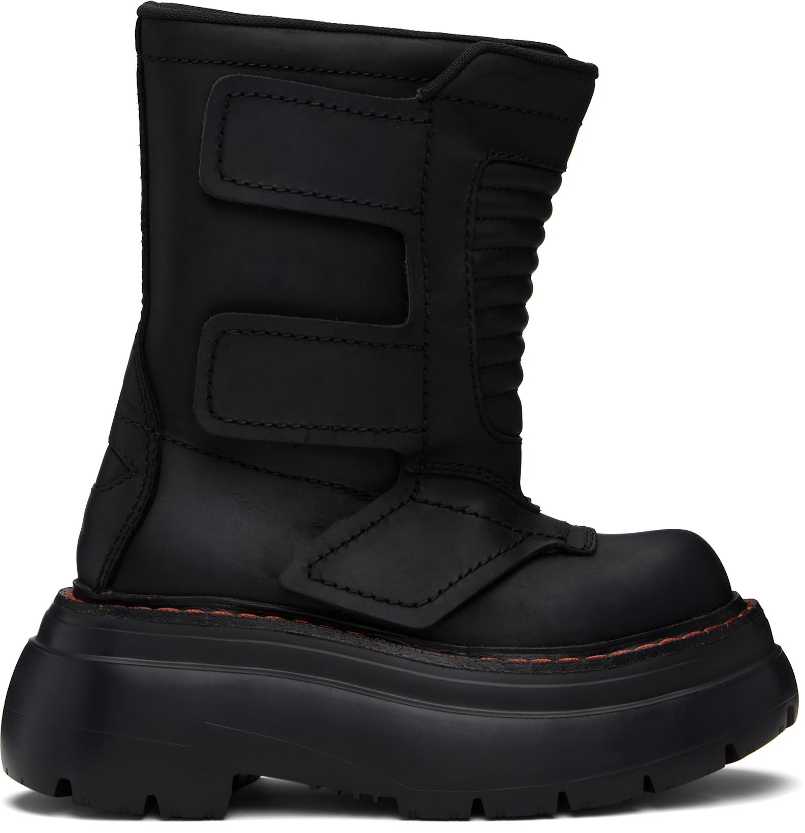 Black Chunky Racing Boots by R13