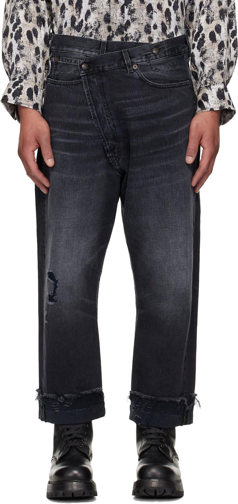 Black Crossover Jeans by R13