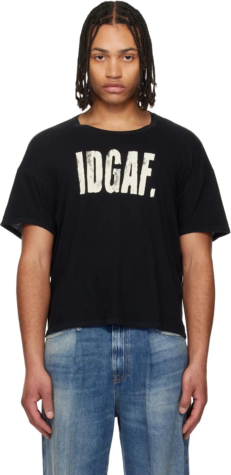 Black 'I Don't Give A F' Relaxed T-shirt by R13