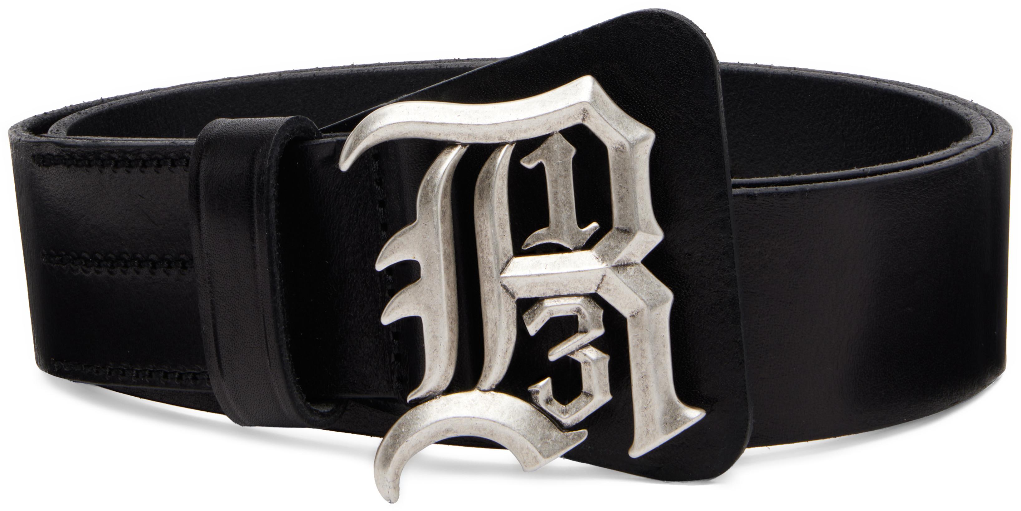 Black R13 Logo Buckle Belt by R13