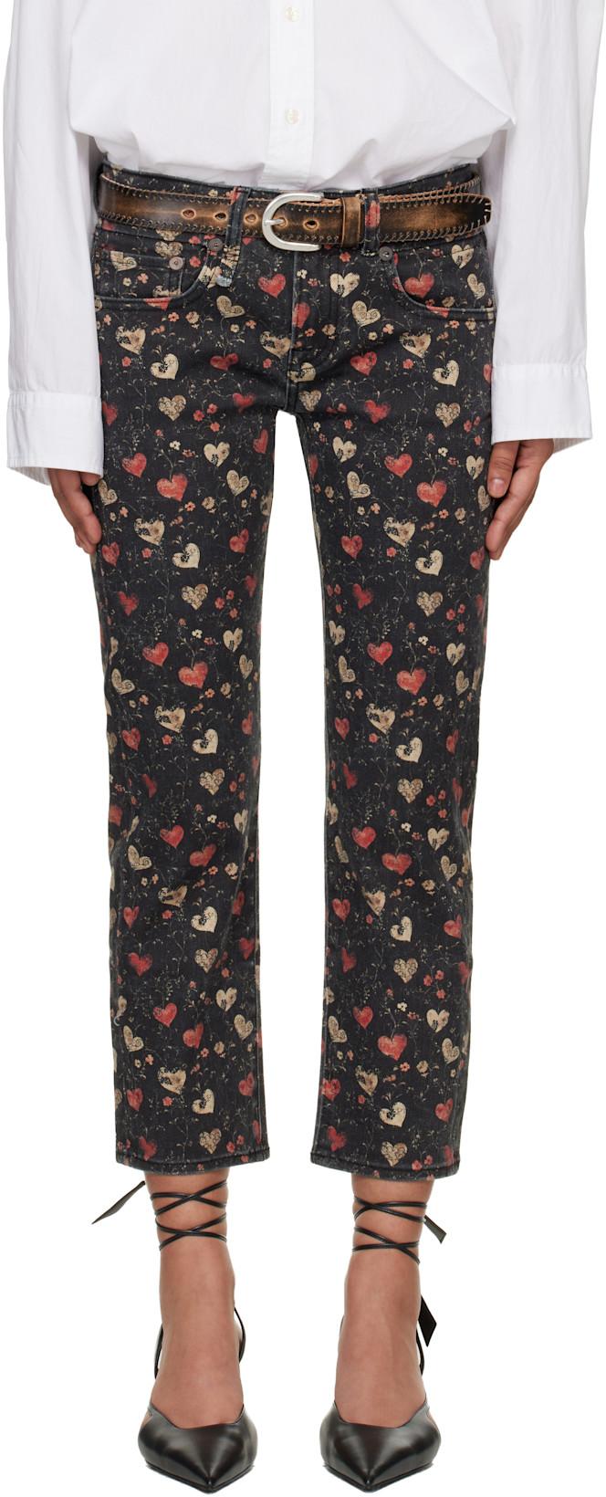 Black Straight-Leg Boy Jeans by R13