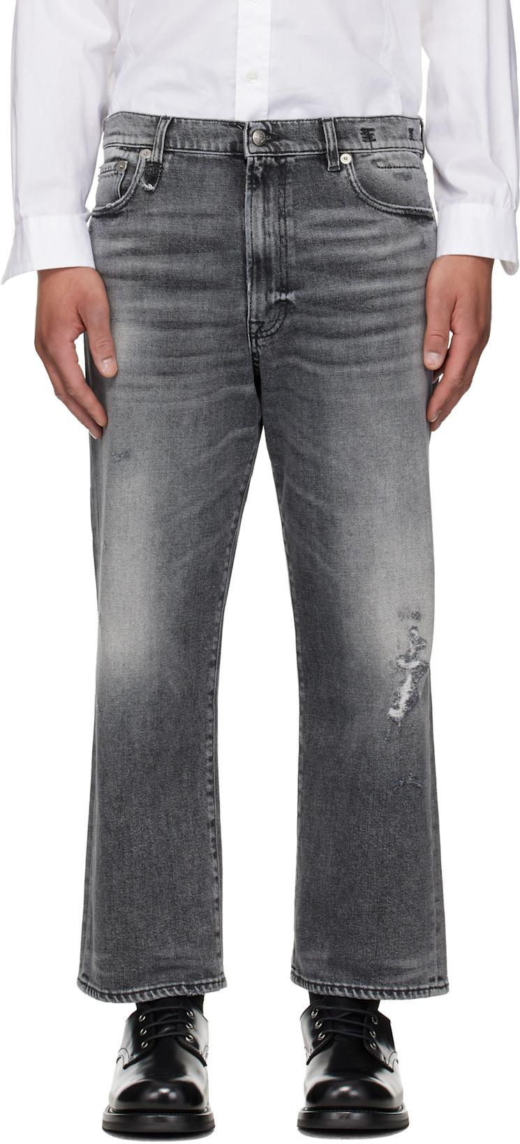 Black Washed Boyfriend Jeans by R13