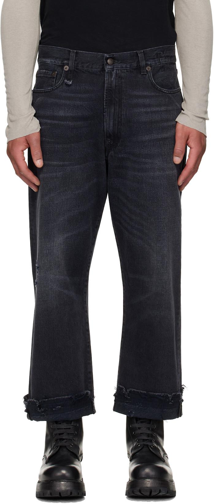Black Washed Boyfriend Jeans by R13