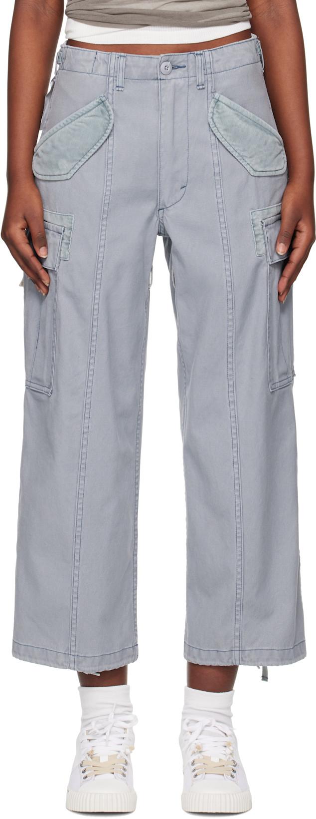 Blue Cropped Cargo Pants by R13
