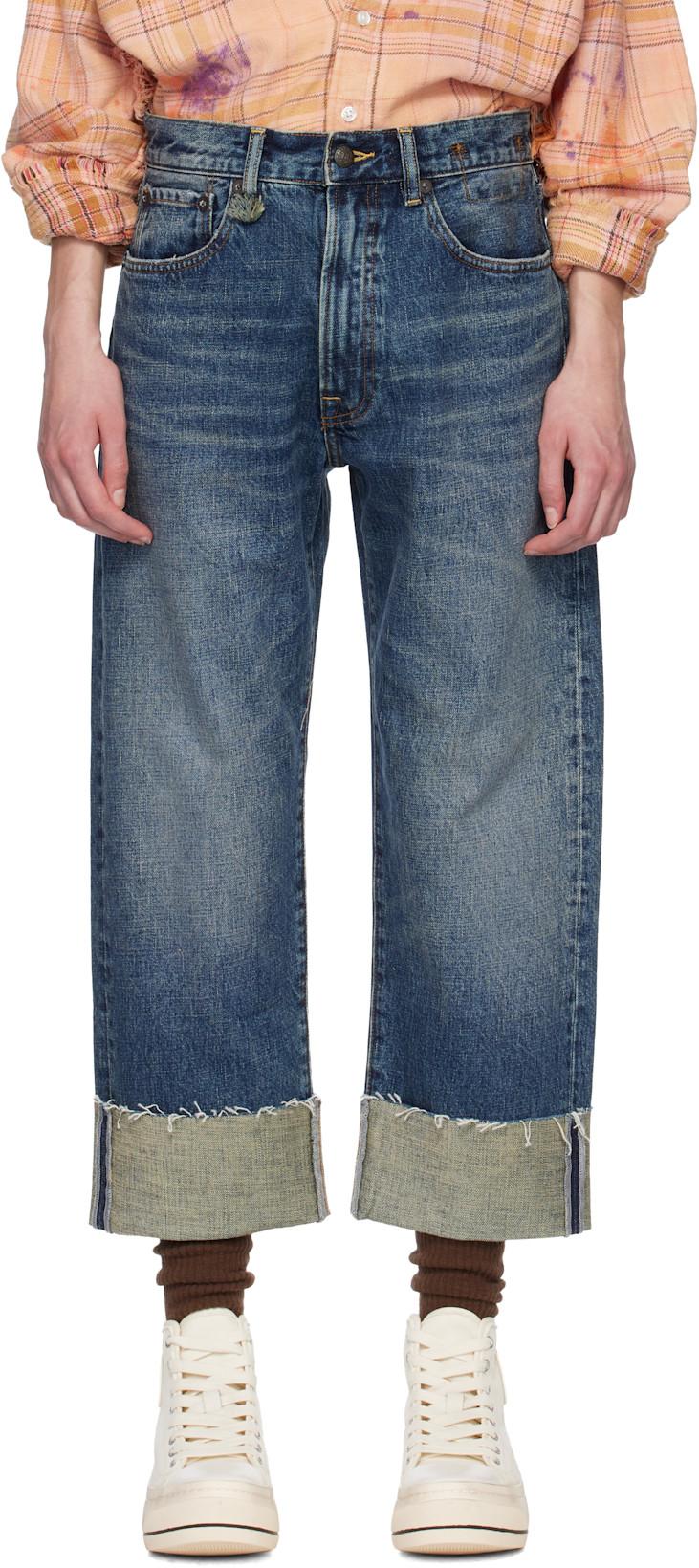 Blue Cuffed X-Boyfriend Jeans by R13