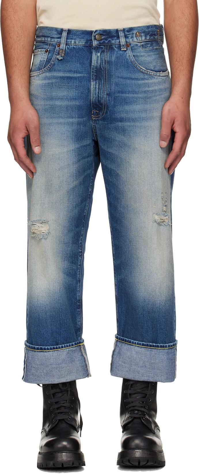Blue Cuffed X-Boyfriend Jeans by R13