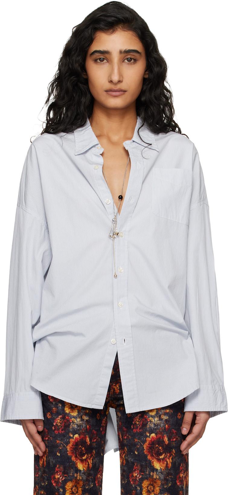 Blue Drop Neck Shirt by R13