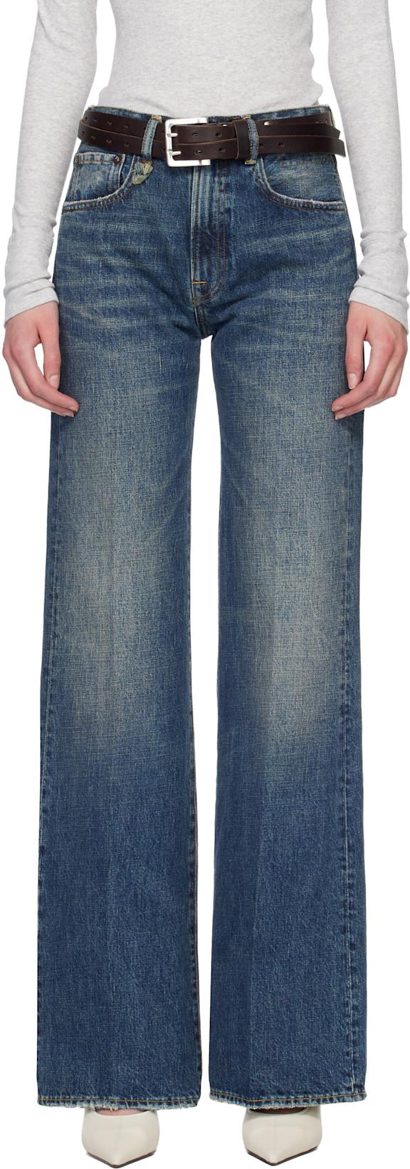 Blue Flared High-Rise Jeans by R13