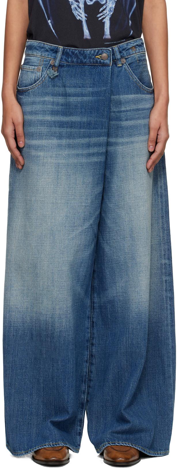 Blue Nico Wrap Jeans by R13