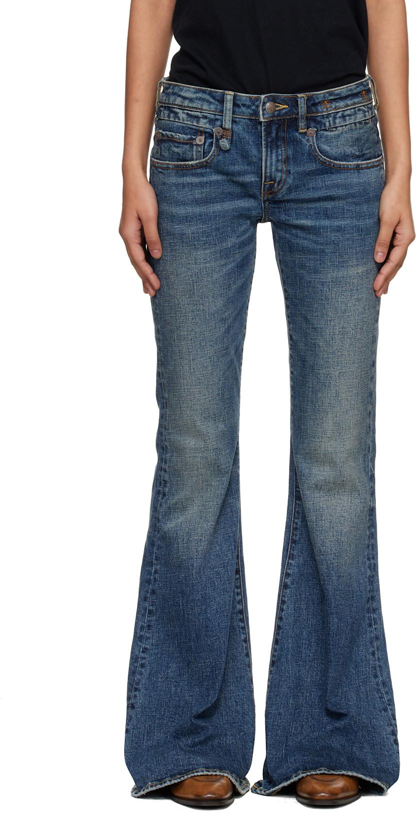 Blue Overflow Boy Flare Stretch Jeans by R13