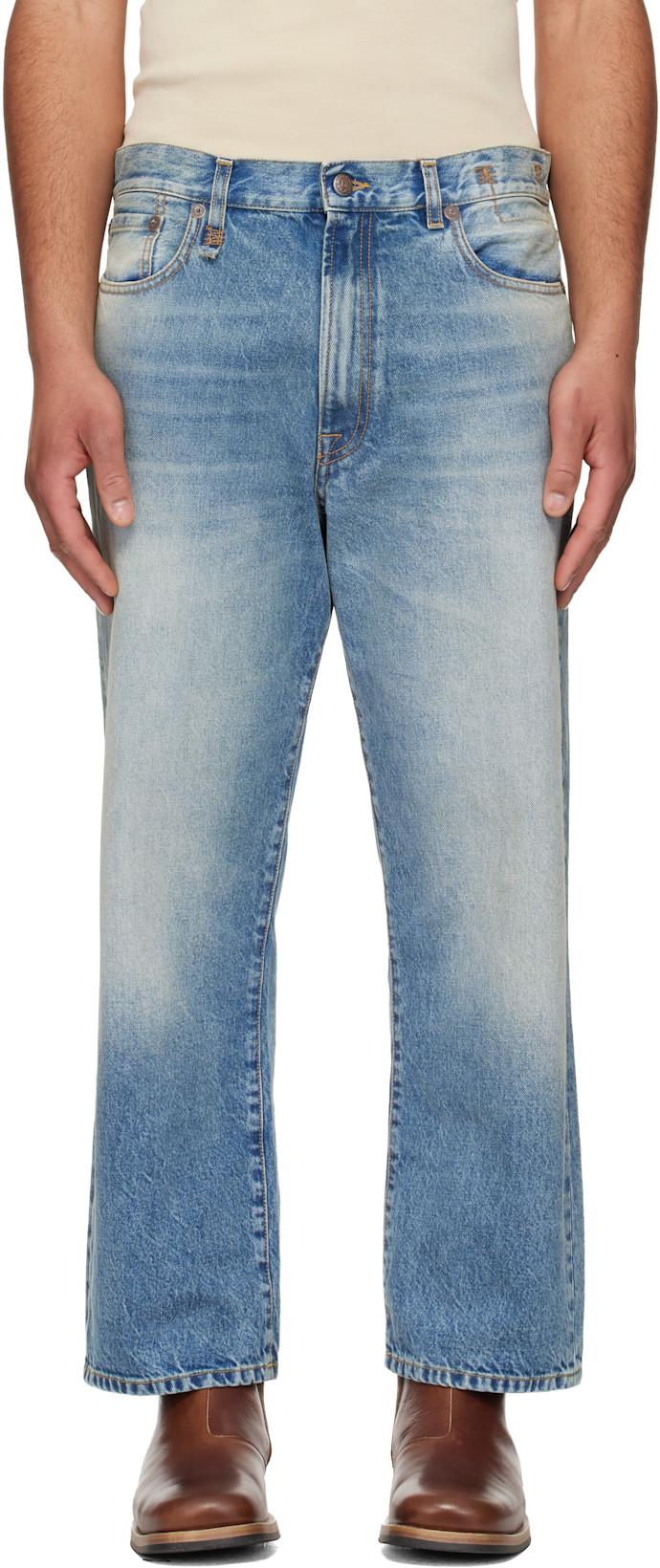 Blue Washed Boyfriend Jeans by R13